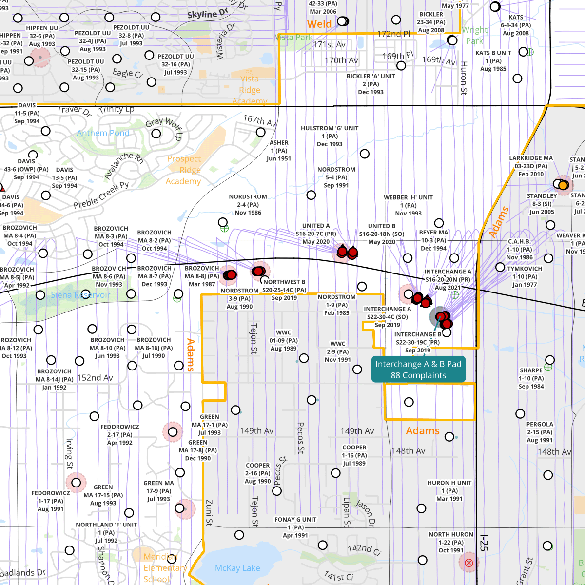 Broomfield Oil & Gas Infrastructure Map (24" x 36" Print)