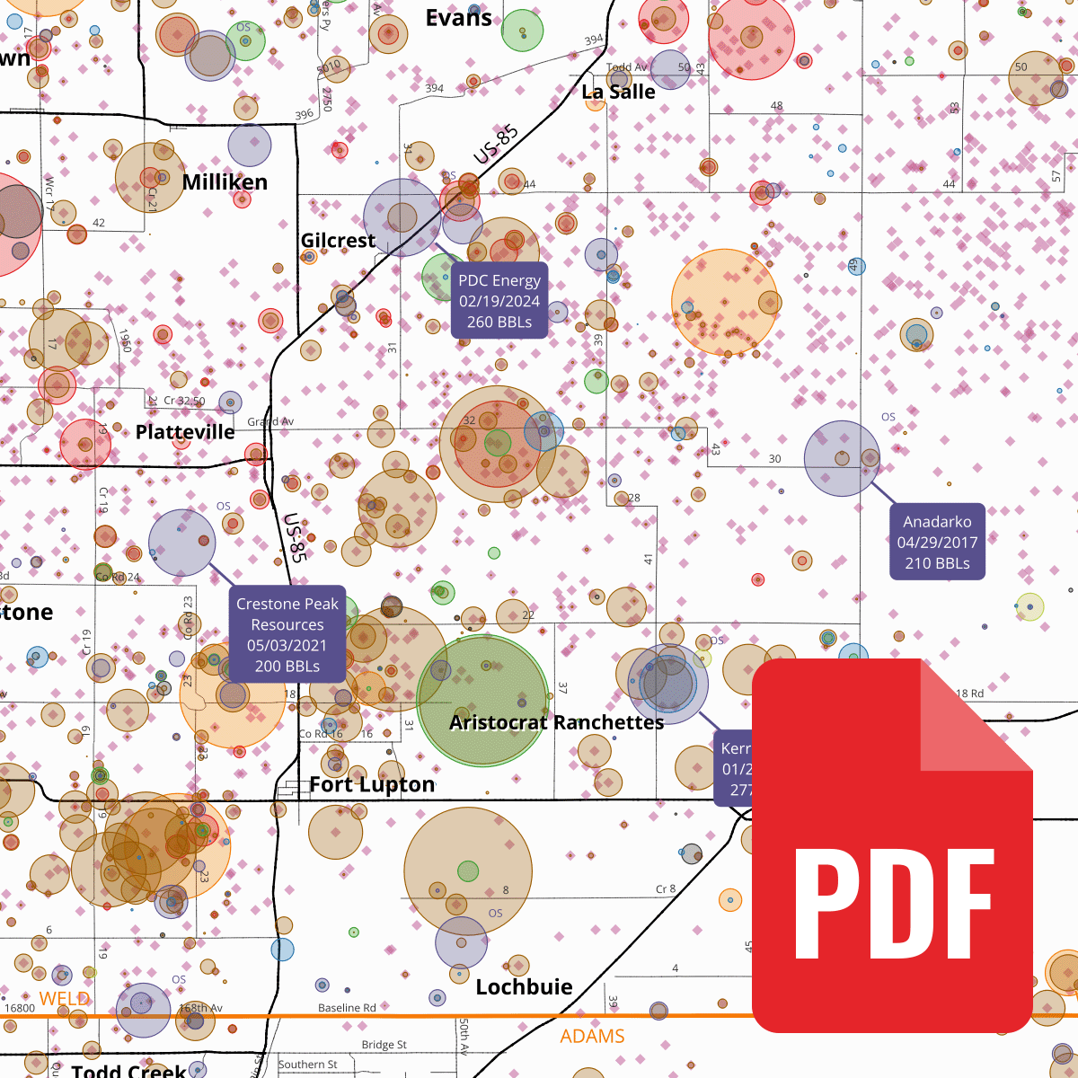 Weld County Oil Spills Map (PDF)